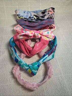 Kids Colorful Patterned Headband Set of 6 - Pink, Blue, Teal